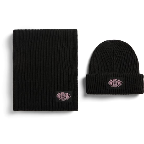 Juicy Couture Crest Unisex Volwassenen Zwart Hoed & Sjaal Set - Eén maat - Image 2