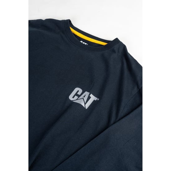 Caterpillar Merkenbanner Lange Mouwen Katoenen Heren Blauwe T-shirt - Image 5