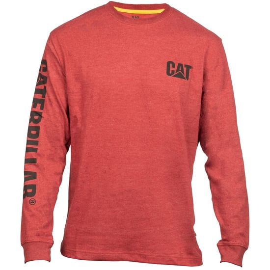 Caterpillar Merkenbanner Lange Mouwen Katoenen Heren Rode T-Shirt - Image 4