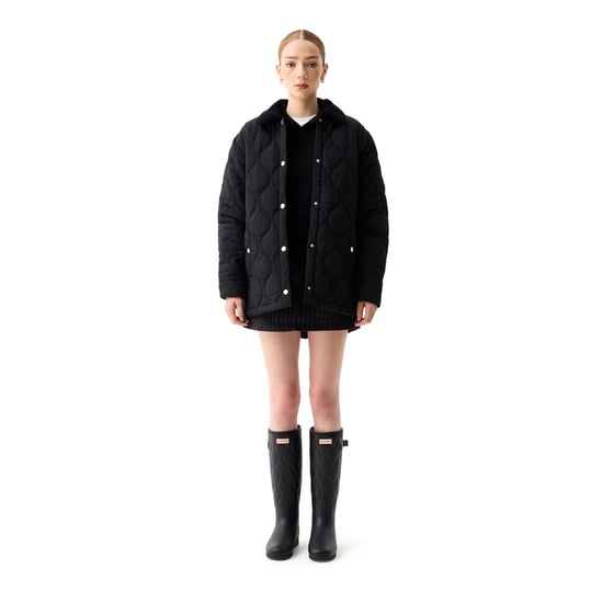 Hunter Witton Gequilte Shacket Dames Zwarte Gequilte Jassen - Image 3