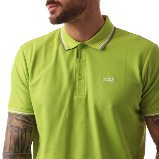 Men's Boss Paddy Pro Polo Shirt in Green - Image 4
