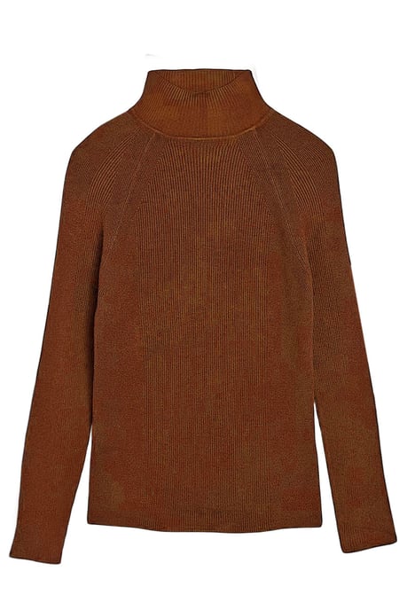 Ribbed Turtle Neck Fine Knit Jumper - Image 1