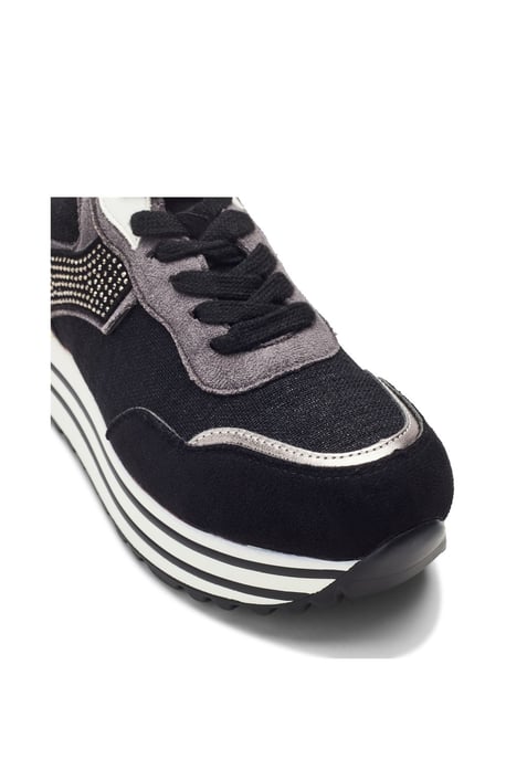 Gabiella Black Textile Sneakers - Image 3