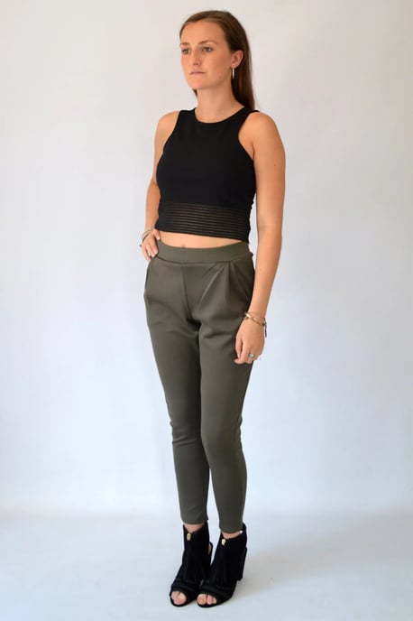 Scuba Pleat Front Crop Trousers - Image 2