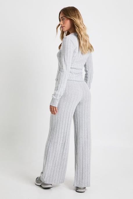 Brushed Rib Wide Leg Trouser - Image 2