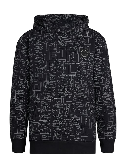 Petrol Industries - All-over Print Hoodie Blue Ridge Boys - Black - Image 1