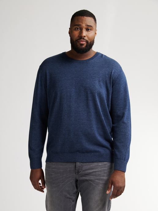 Petrol Industries - Heren Plus Size Trui met Ronde Hals Rhinelander - Blauw - Image 3