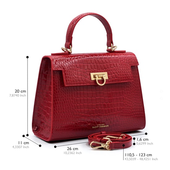 Cannes tas croco-effect rood - Image 2