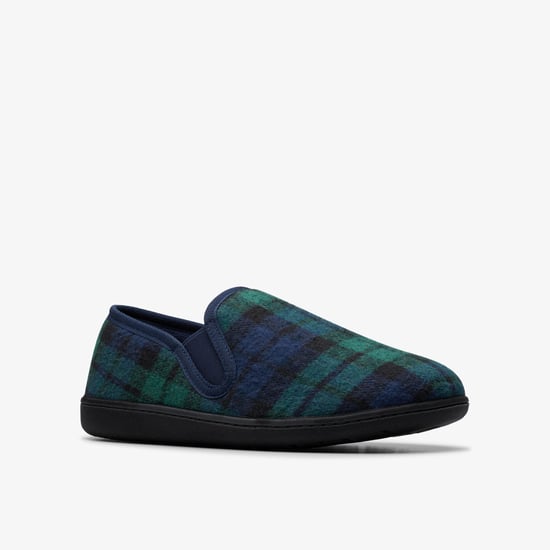 Haworth Ease Navy Check Slippers - Image 4