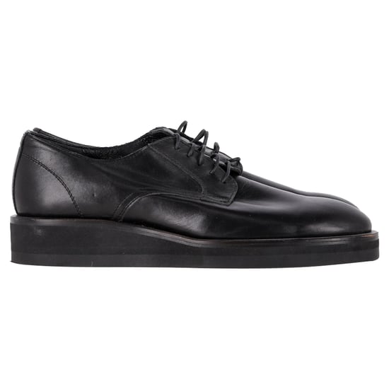Yohji Yamamoto Lace Up Loafers in Black Leather - Image 1