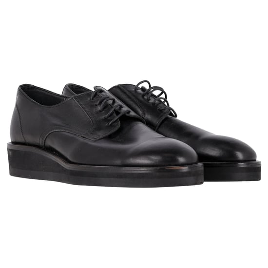 Yohji Yamamoto Lace Up Loafers in Black Leather - Image 4