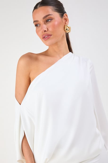 One Shoulder Satin Mini Dress - Image 3