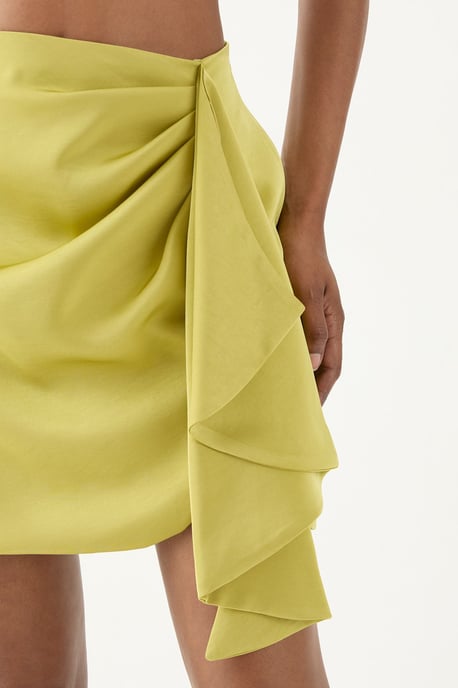 Satin Drape Side Mini Skirt - Image 4