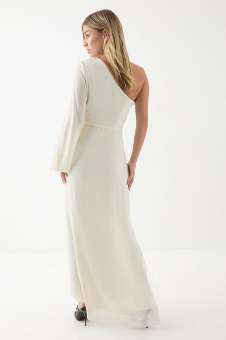 One Shoulder Ruched Detail Maxi Dress - Image 3