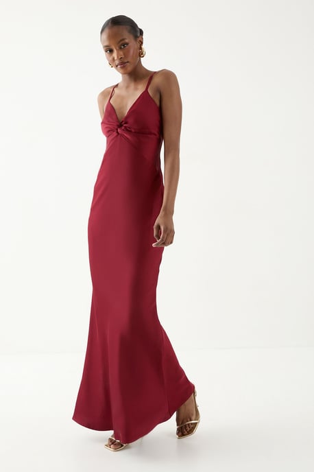 Knot Detail Strappy Bridesmaid Dress - Image 1