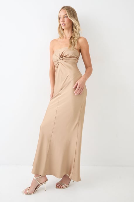 Knot Detail Detachable Strap Bridesmaid Dress - Image 4