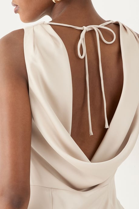 High Neck Cowl Back Bridesmaid Dress - Image 5