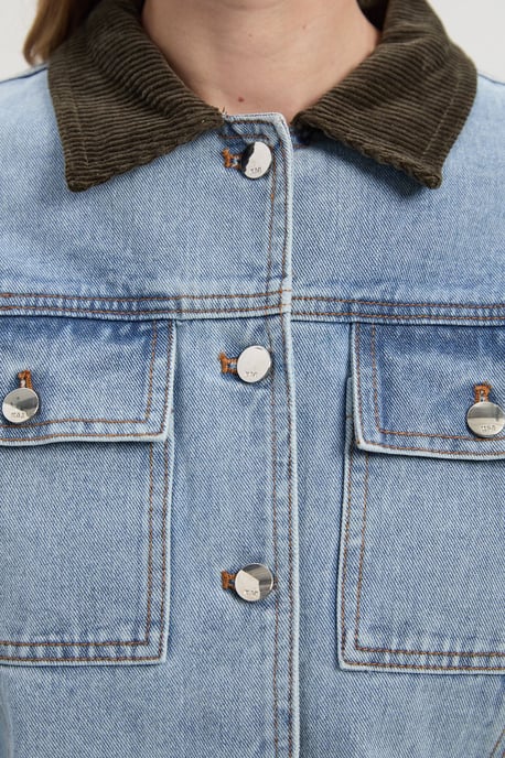 Denim and Cord Mix Jacket - Image 3