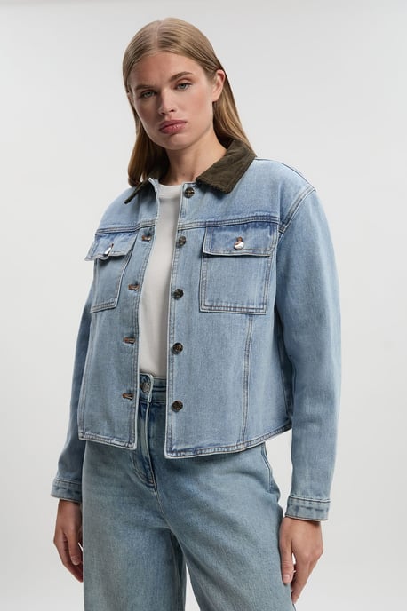 Denim and Cord Mix Jacket - Image 5