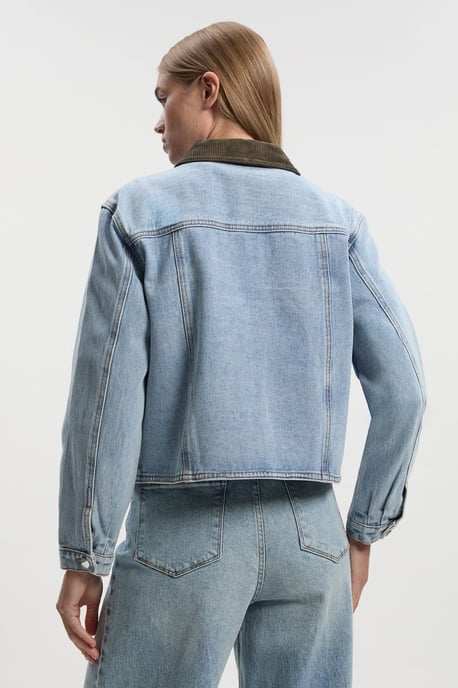 Denim and Cord Mix Jacket - Image 6
