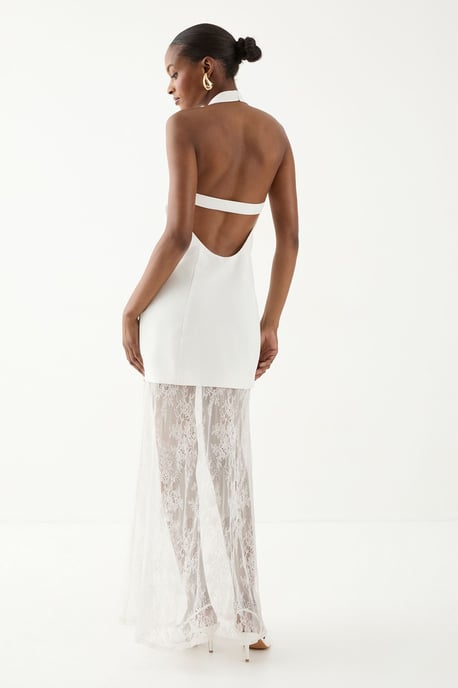 Halterneck Lace Skirt Maxi Dress - Image 4