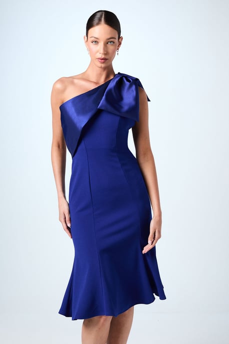 Bow One Shoulder Midi Dress - Image 2