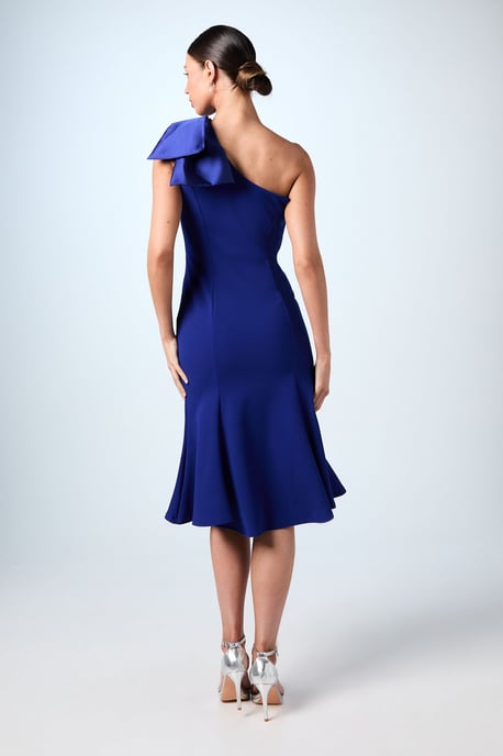 Bow One Shoulder Midi Dress - Image 3
