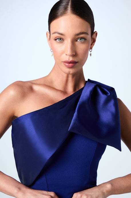 Bow One Shoulder Midi Dress - Image 4