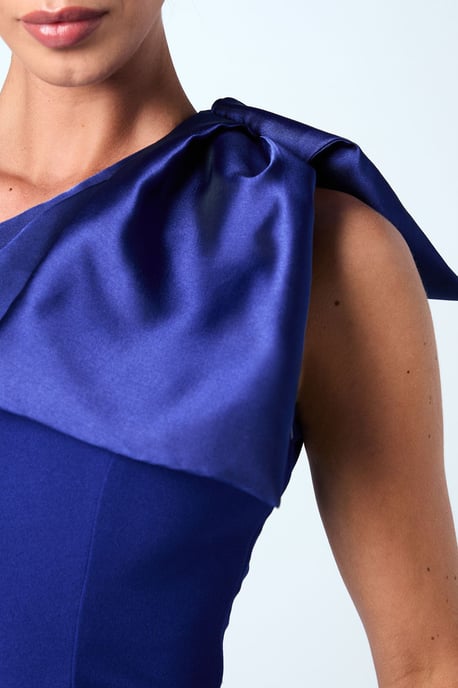 Bow One Shoulder Midi Dress - Image 5