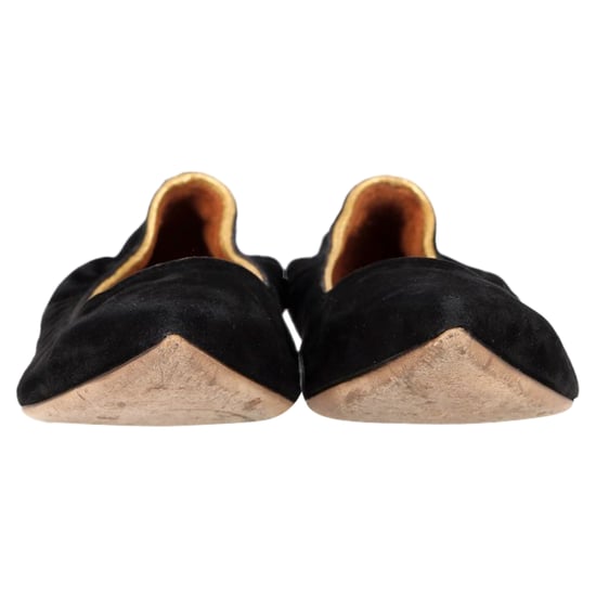 Lanvin Spetsiga Tofflor i Svart Mocka - Image 2