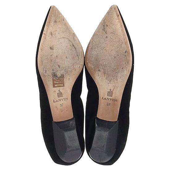 Lanvin Spetsiga Tofflor i Svart Mocka - Image 6