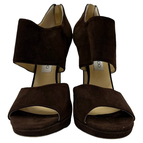 Jimmy Choo Lagoon Open Toe Sandals in Brown Suede - Image 3