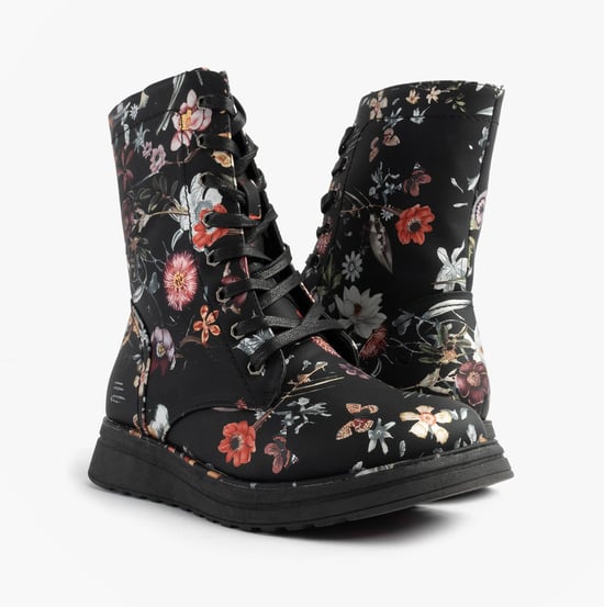 Heavenly Feet Heavenly Feet Martina4 Print Fantasy Womens Ankle Boots Black - Image 2