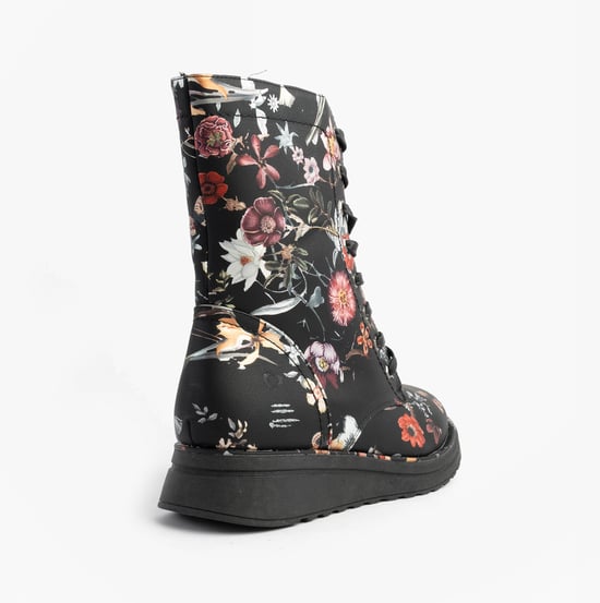 Heavenly Feet Heavenly Feet Martina4 Print Fantasy Womens Ankle Boots Black - Image 4