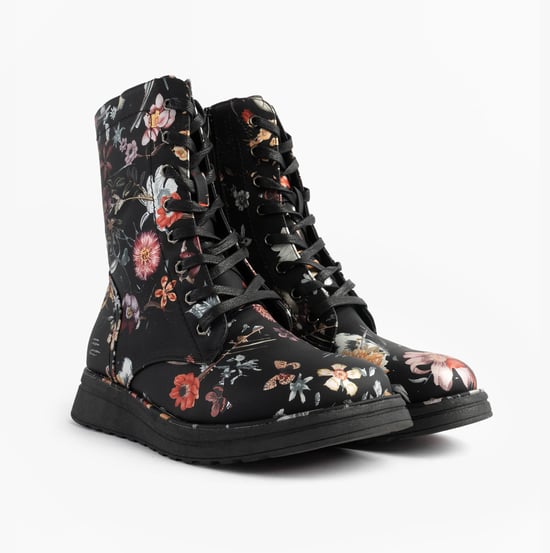 Heavenly Feet Heavenly Feet Martina4 Print Fantasy Womens Ankle Boots Black - Image 5