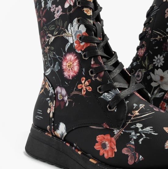 Heavenly Feet Heavenly Feet Martina4 Print Fantasy Womens Ankle Boots Black - Image 6