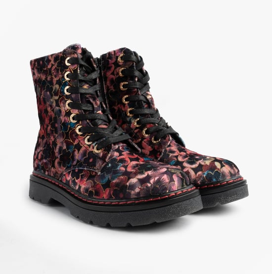 Heavenly Feet Justina2 Viola Velour Womens Ankle Boots Rose Pink - Image 3