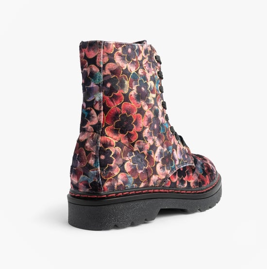 Heavenly Feet Justina2 Viola Velour Womens Ankle Boots Rose Pink - Image 5