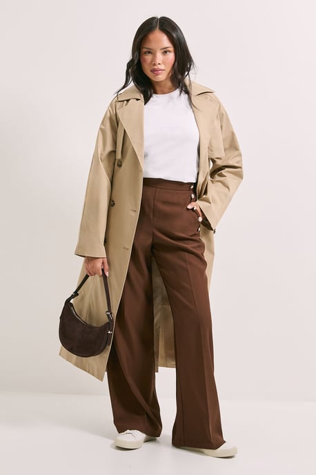 Military Button Detail Wide Leg Trouser - Image 4
