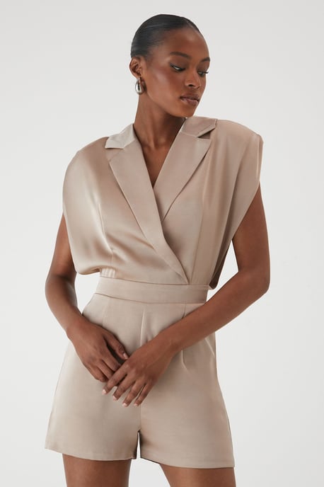Premium Satin Padded Shoulder Playsuit - Image 4