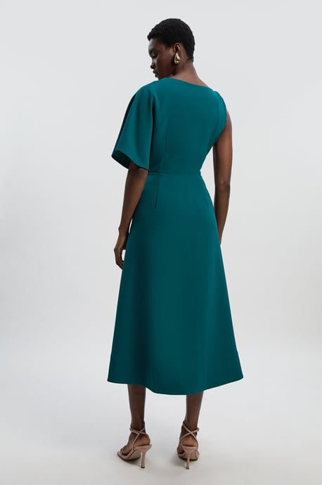 Petite Soft Tailored Trim Detail Full Skirt Midi Dress - Image 4