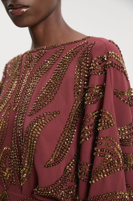 Kimono Sleeve Embellished Maxi Dress - Image 3