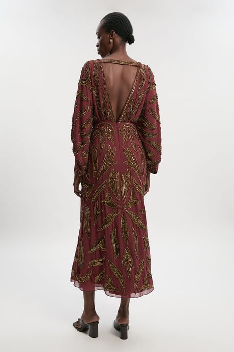 Kimono Sleeve Embellished Maxi Dress - Image 5