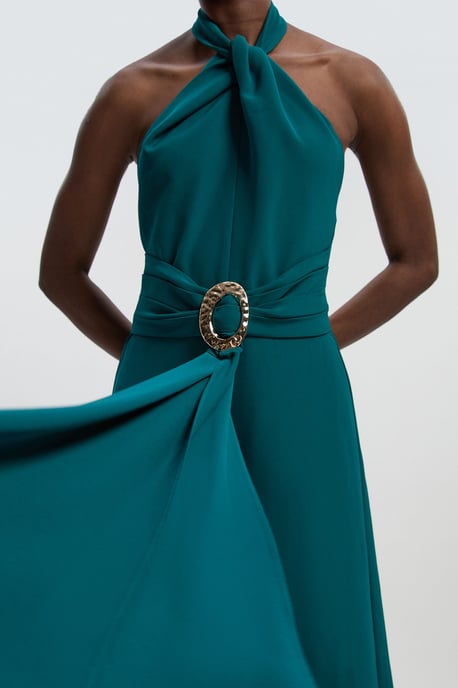 Petite Soft Tailored Trim Detail Wide Leg Jumpsuit - Image 3
