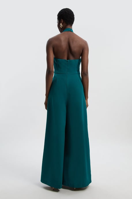 Petite Soft Tailored Trim Detail Wide Leg Jumpsuit - Image 4
