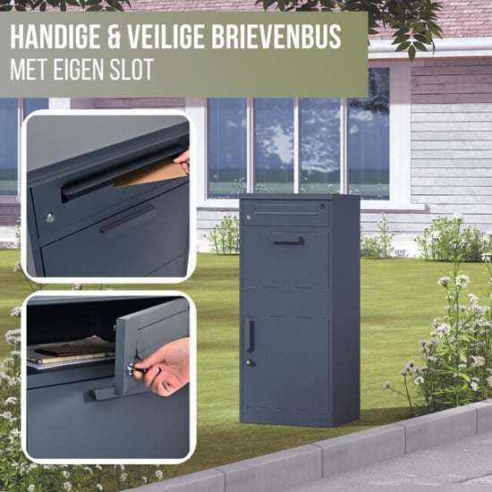 4gardenz ® pakketbrievenbus met apart postvak anti-diefstal staande pakketbox - Image 6