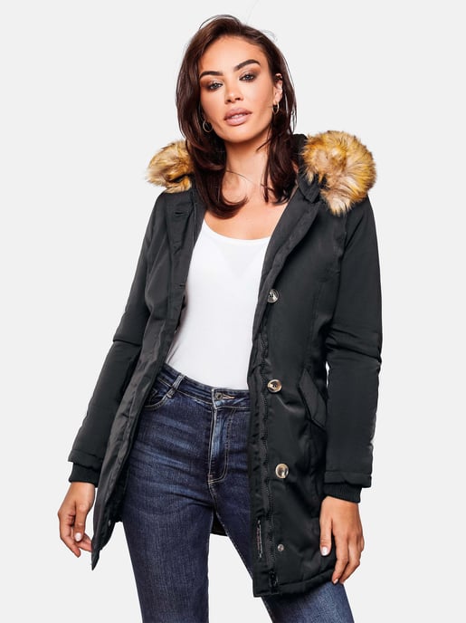 Marikoo dames winterparka Karmaa met afneembare imitatiebontkraag - Image 2