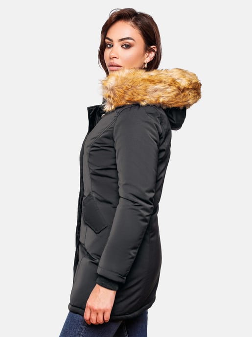 Marikoo dames winterparka Karmaa met afneembare imitatiebontkraag - Image 3