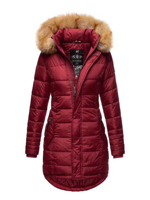 Navahoo Women’s Winter Jacket Papaya – Slim Fit, Warm & With Detachable Faux Fur Collar - Image 1