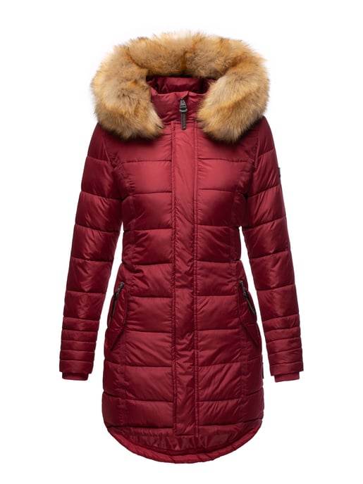Navahoo Women’s Winter Jacket Papaya – Slim Fit, Warm & With Detachable Faux Fur Collar - Image 2